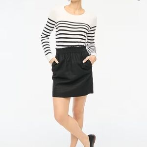 JCREW Black Linen blend city skirt